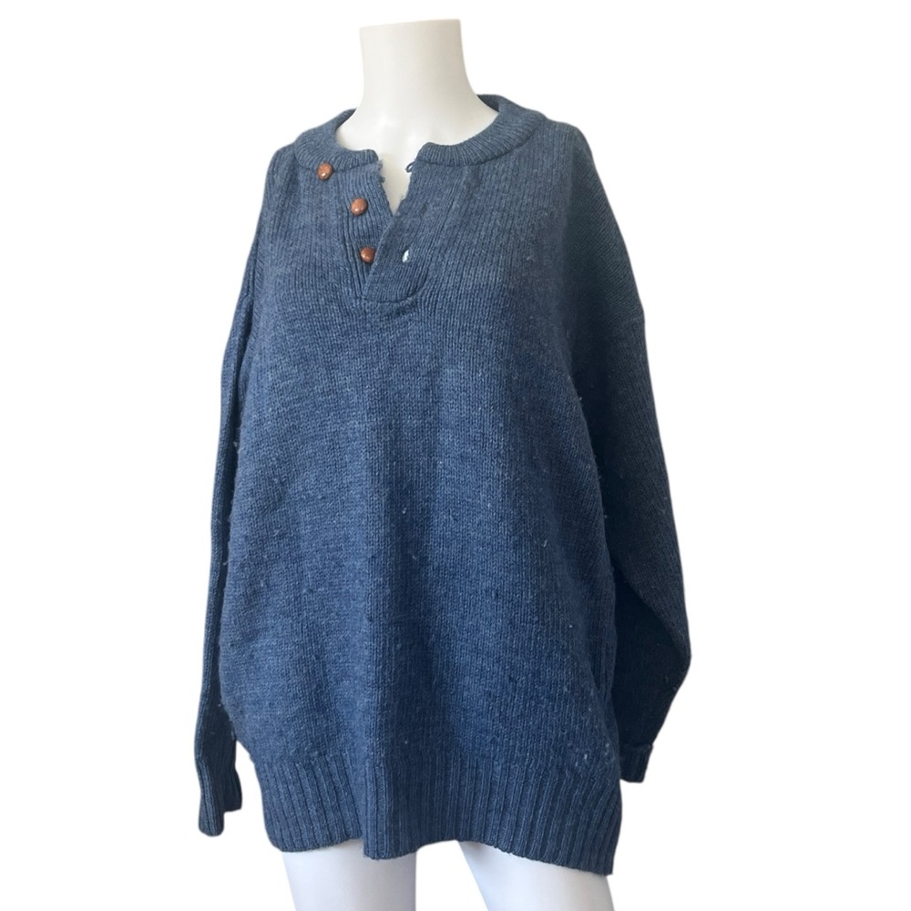 Boston Traders Blue Sweater Pullover Wool Knit Classic Size Mens Large L